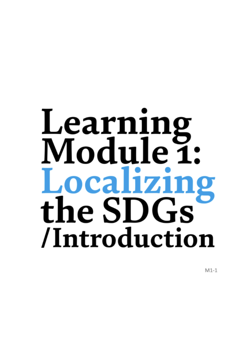 Africa Voluntary Local Review Guidelines